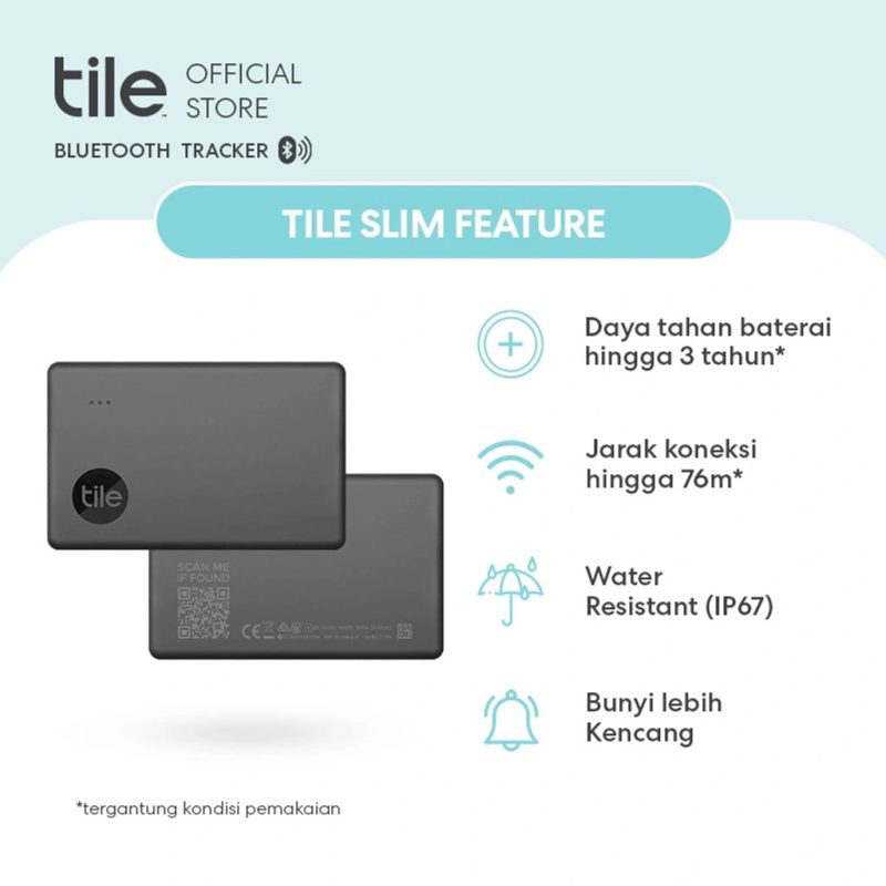 Tile Mate Essential Bluetooth Tracker 4 Pack (2 Black Mates/Slim/Sticker)